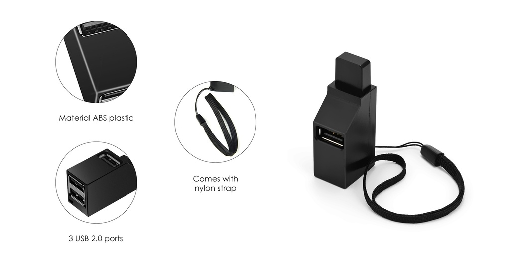 EZ474 NEBULA USB Hub with 3 USB 2.0 ports- Spec