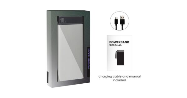 G65 NEO 10000mAh fast charging power bank with dual output and LED indicators- Packaging