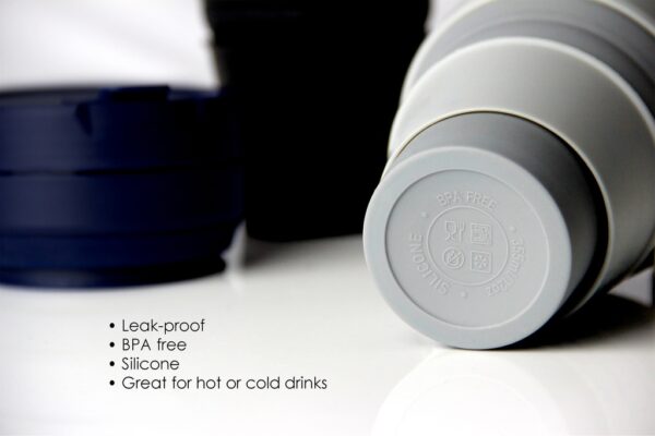 355ml collapsible silicone cup with straw and heat sleeve- Product spec