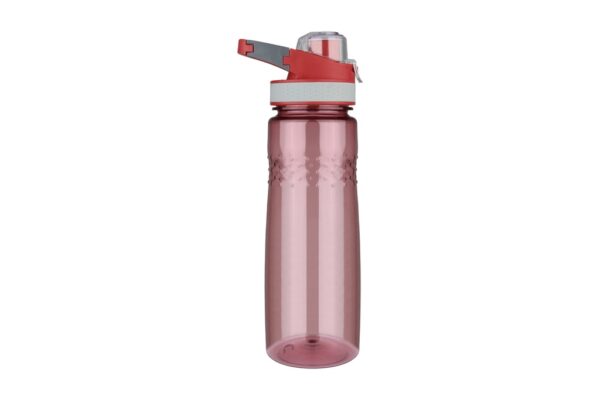 830ml PET drink bottle with flip lid and side handle- Red
