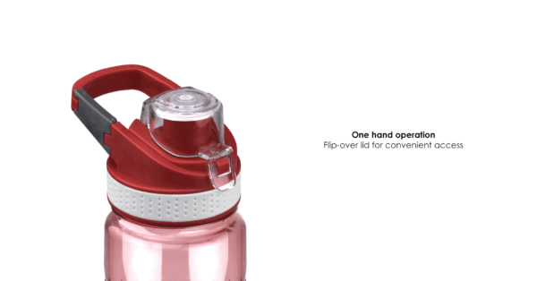830ml PET drink bottle with flip lid and side handle- flip over lid