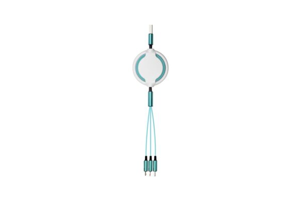 SG120 HURRICANE 3in1 Charging Cable – Portable & Retractable- Light blue
