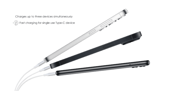 SG123 FLEXA retractable fast-charging cable with 3-in-1 support and PU pouch- Charges up to 3 devices
