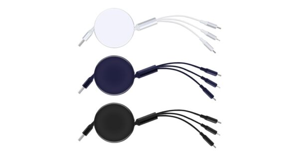 SG123 FLEXA retractable fast-charging cable with 3-in-1 support and PU pouch- Group