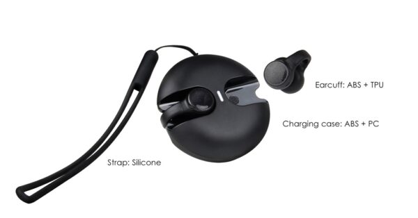 SG126 BEATS Bluetooth earcuff earbuds with charging case and touch control- Material