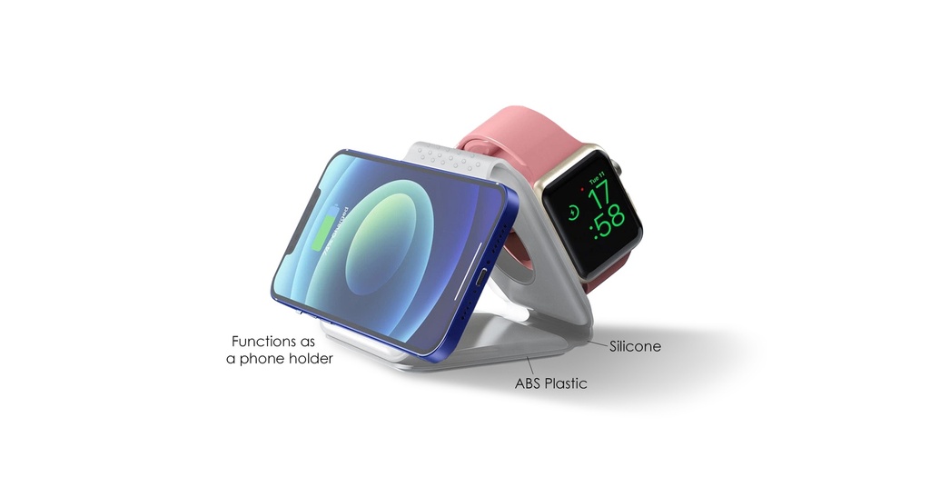 SG133 DELTA 3-in-1 foldable wireless charging pad charging phone, watch, and AirPods- Material