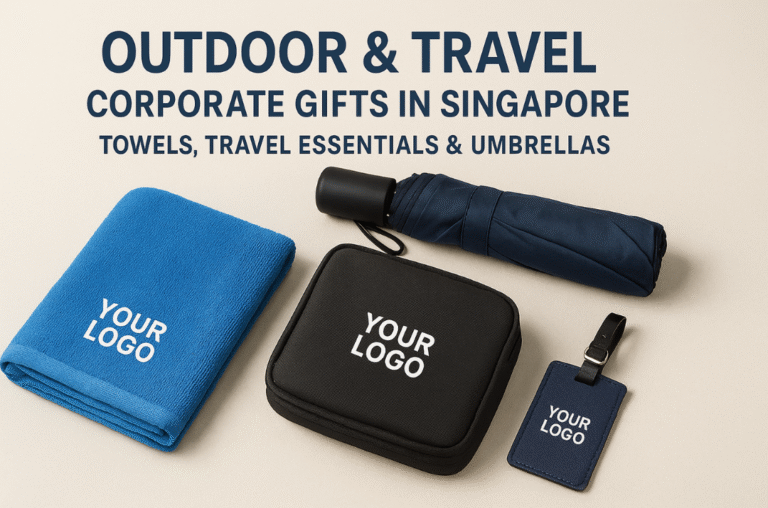 outdoor and travel corporate gifts Singapore – towels, travel essentials and umbrellas