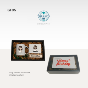 Personalised Mug, Card Holder & Wristlet Keychain Gift Set – GF05