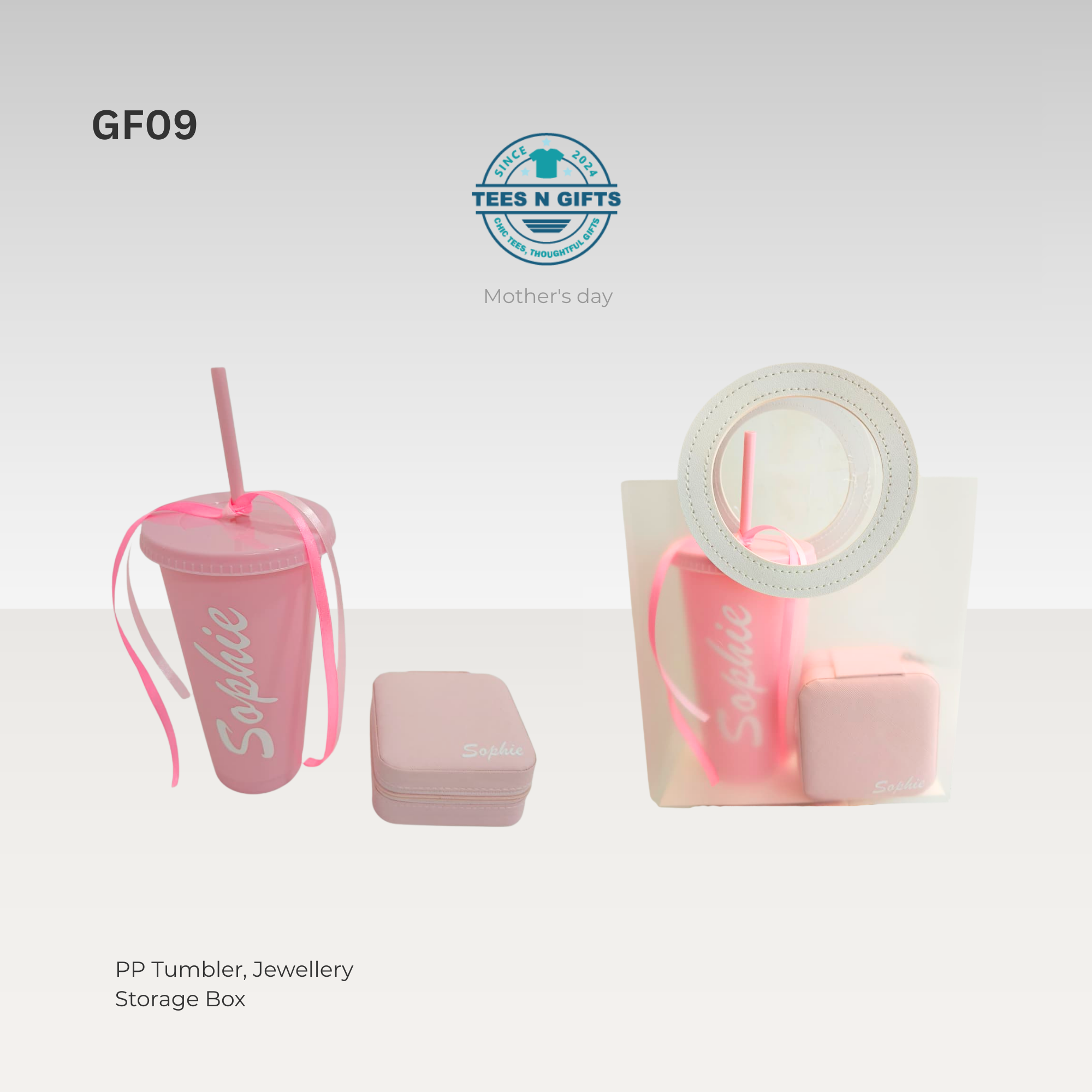 personalised tumbler jewellery box gift set