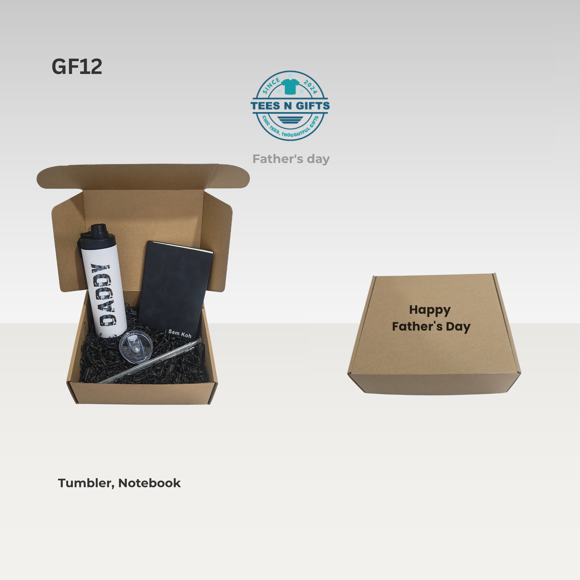 personalised tumbler & notebook gift set
