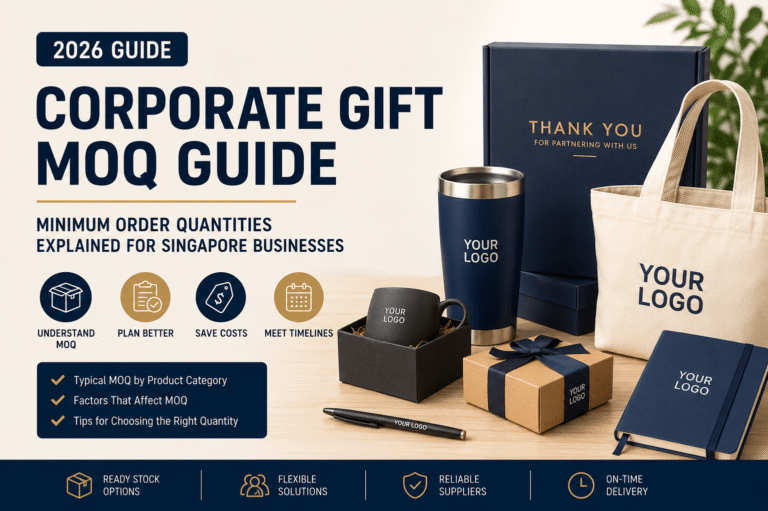 Corporate gift MOQ Singapore guide with bulk order products and packaging samples