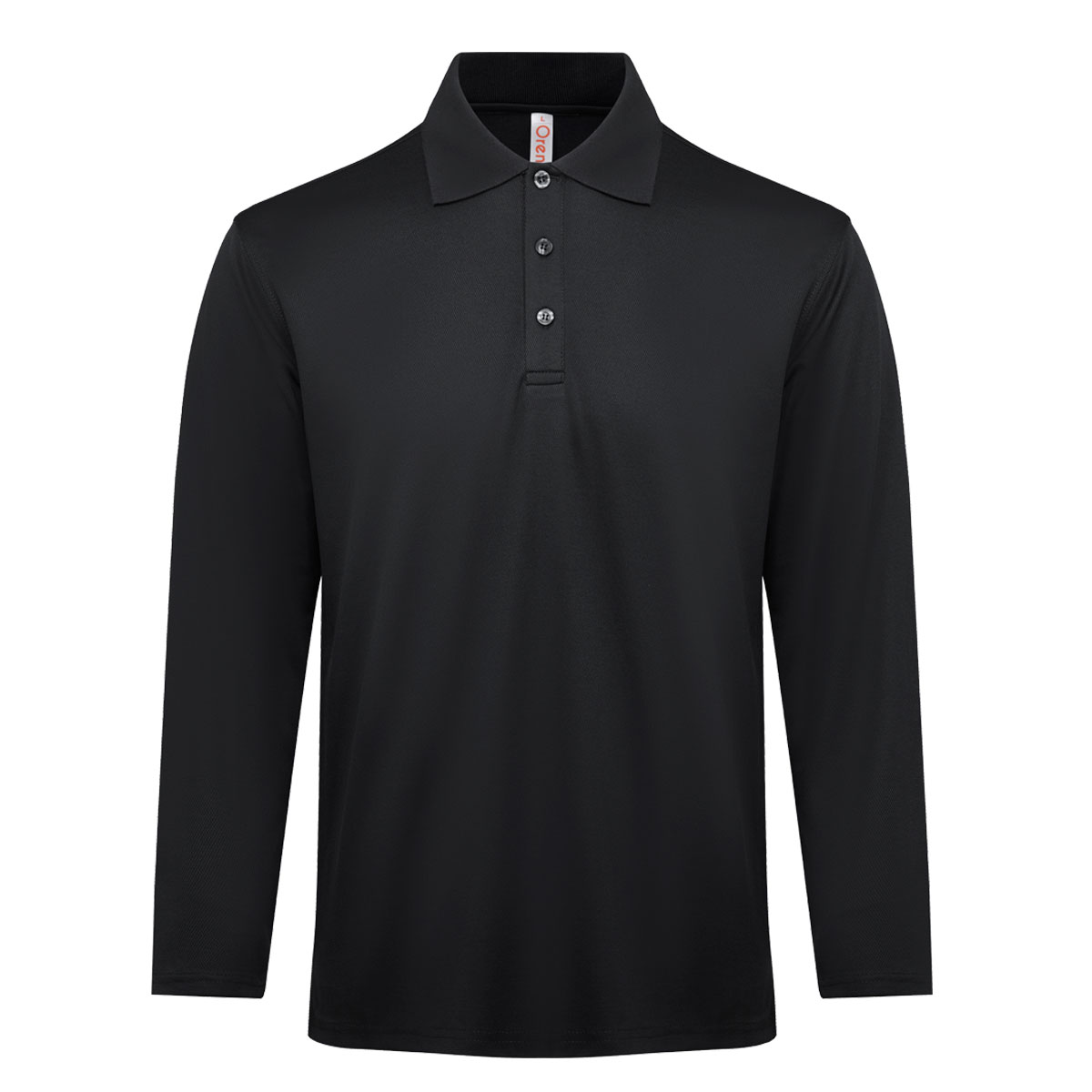 quick dry long sleeve polo tee QD84-black