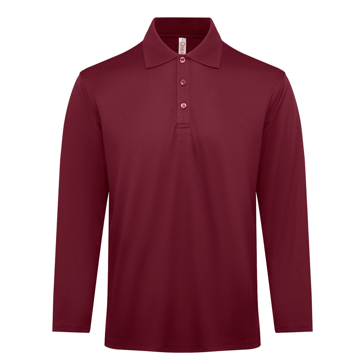 quick dry long sleeve polo tee QD84-maroon