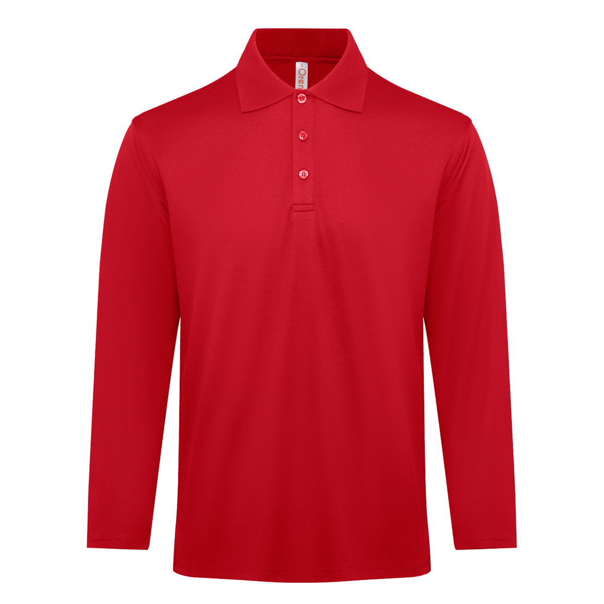 quick dry long sleeve polo tee QD84-red