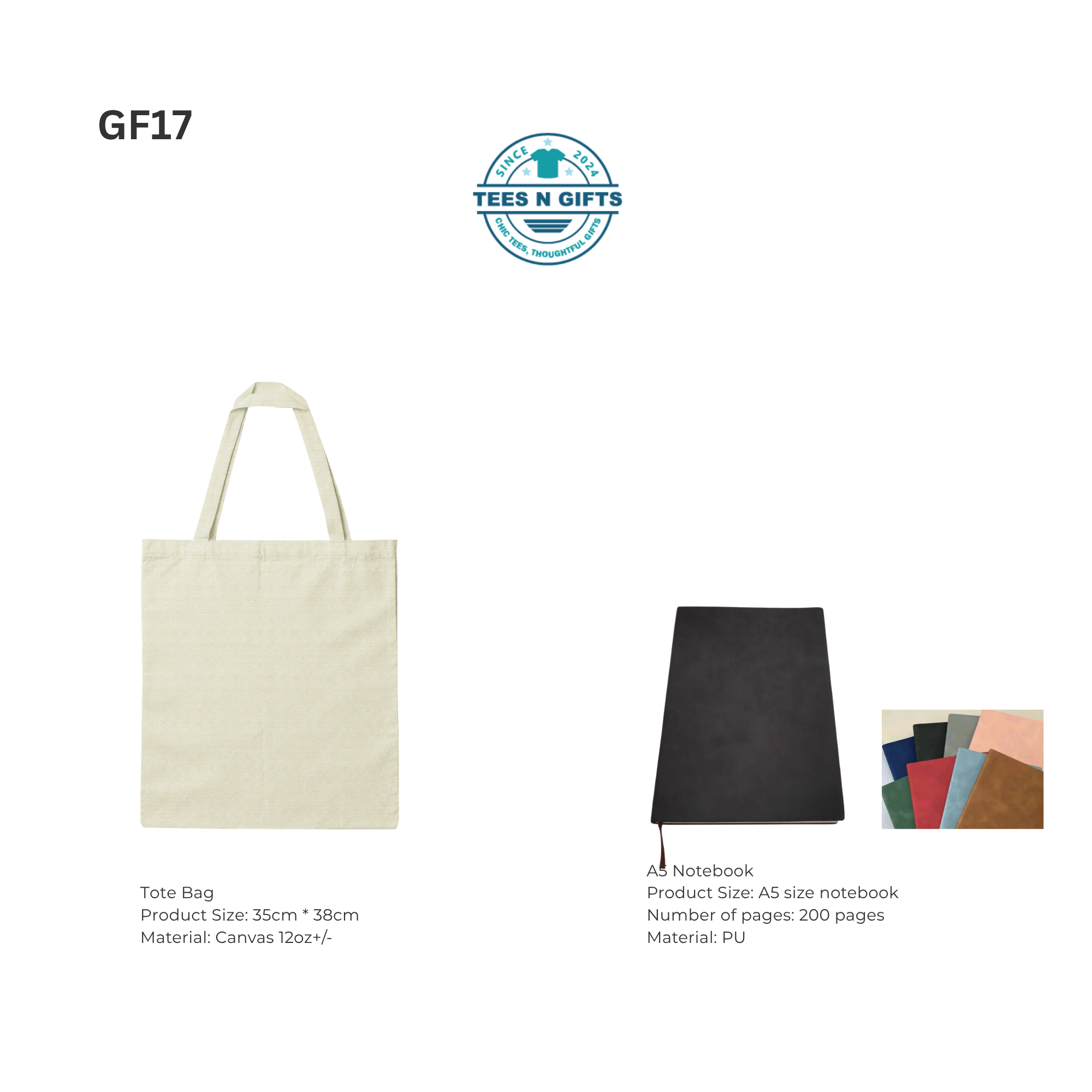 Personalised Tote Bag Gift Set with notebook and flag-3