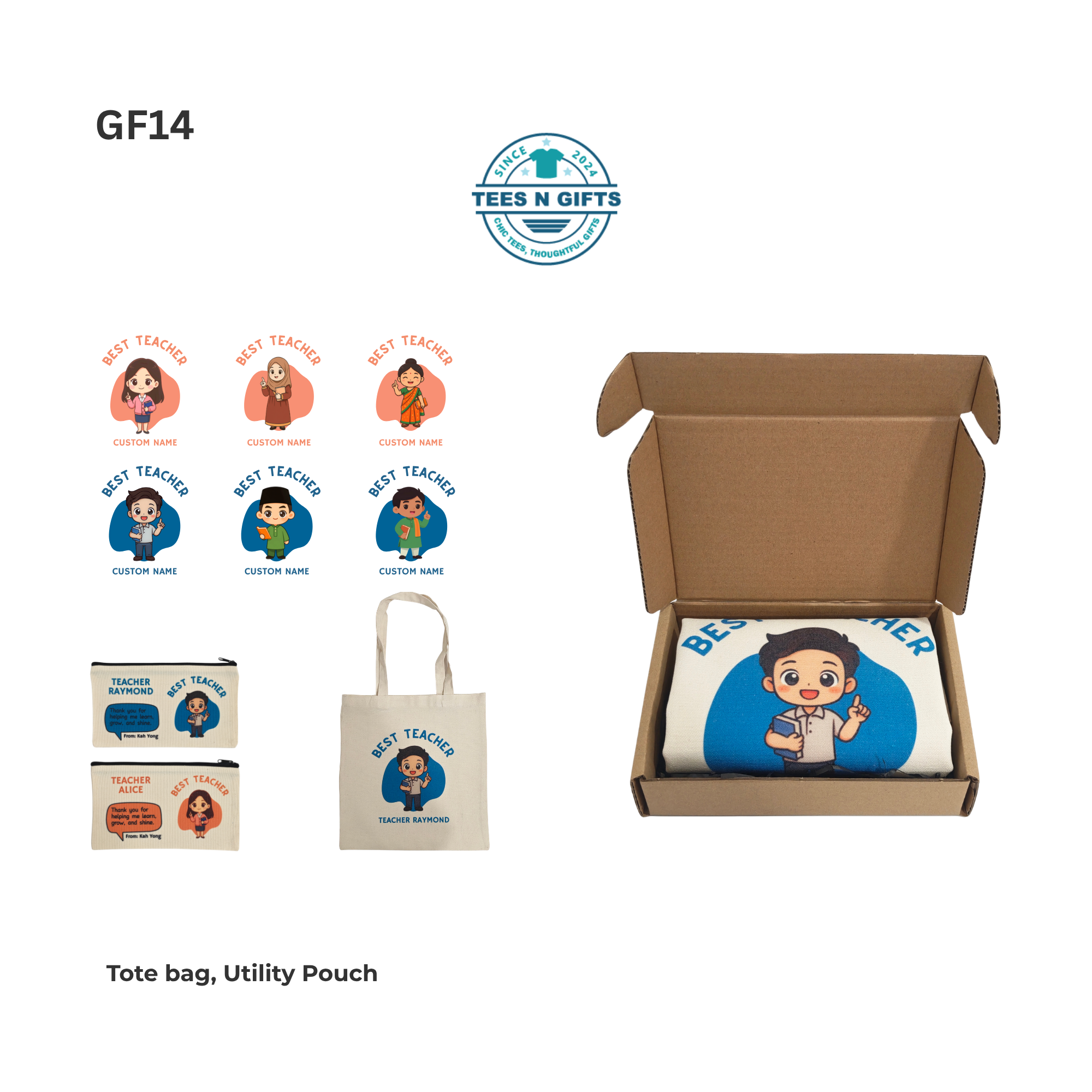 Personalised Tote Bag and Pouch Gift Set-1