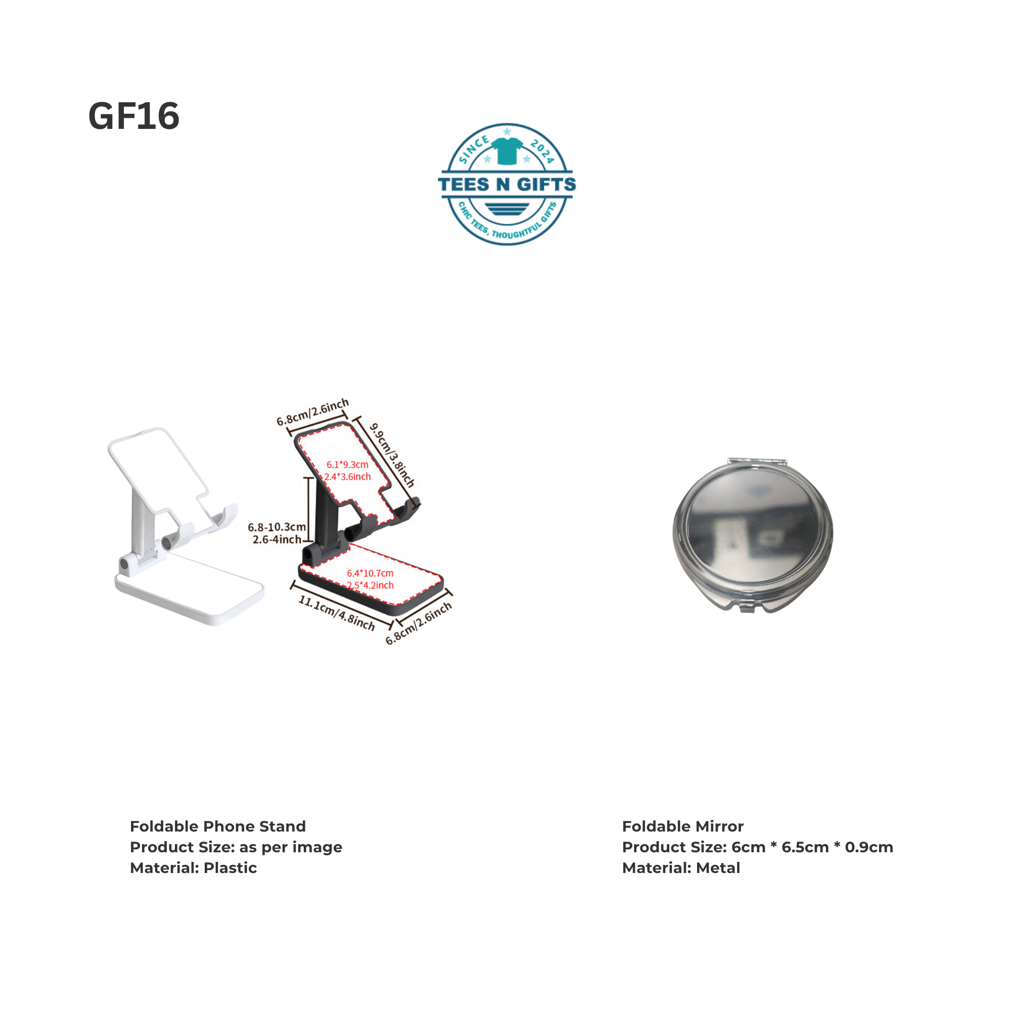 Personalised Phone Stand and Mirror Gift Set-3