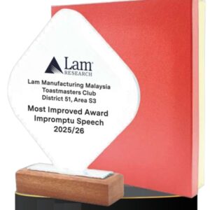 Wooden Crystal Award Plaque SV35