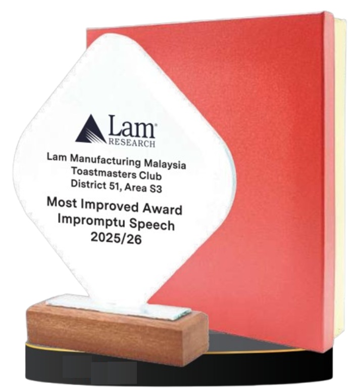 wooden crystal award plaque Singapore SV35