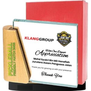 Wooden Crystal Plaque – Elegant Crystal Award SV38