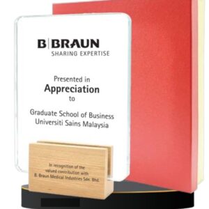 Wooden Crystal Plaque Award SV39