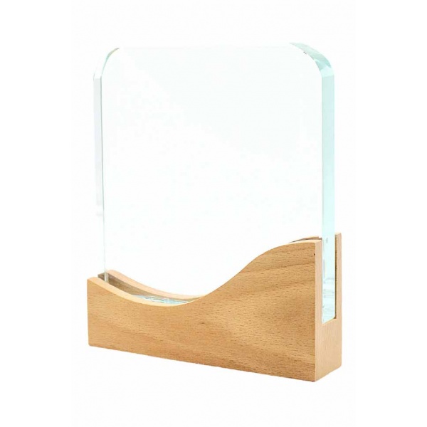 wooden crystal plaque sv37-white